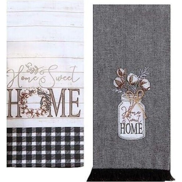 Farmhouse Home Sweet Home Set of 2 Kitchen Towels - Picture 1 of 3